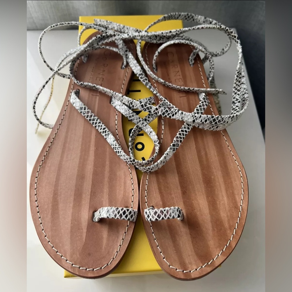 Nwot Cornetti Alicudi White Python Embossed Leath… - image 5